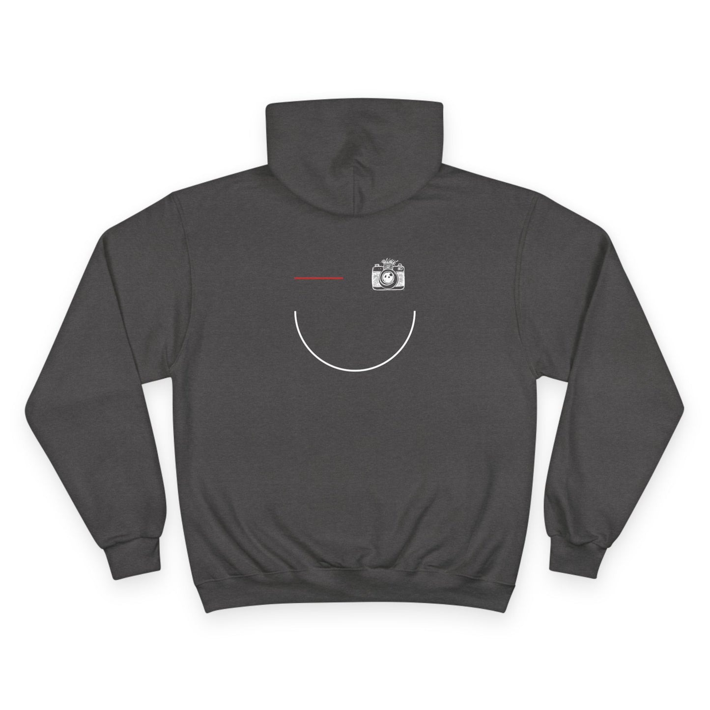 Champion Hoodie with Smile Graphic, Cozy Streetwear