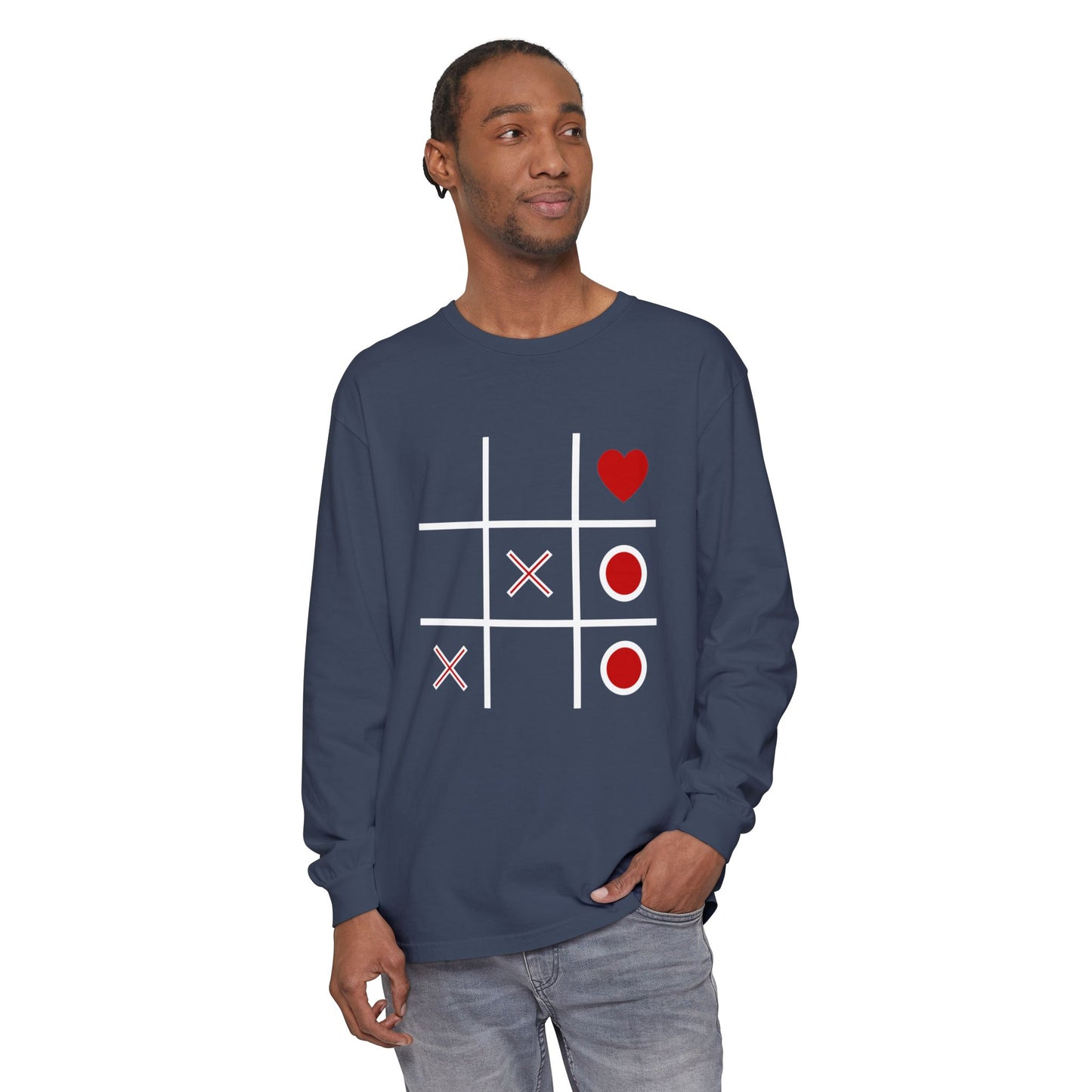 Heart Tic-Tac-Toe Long Sleeve T-Shirt