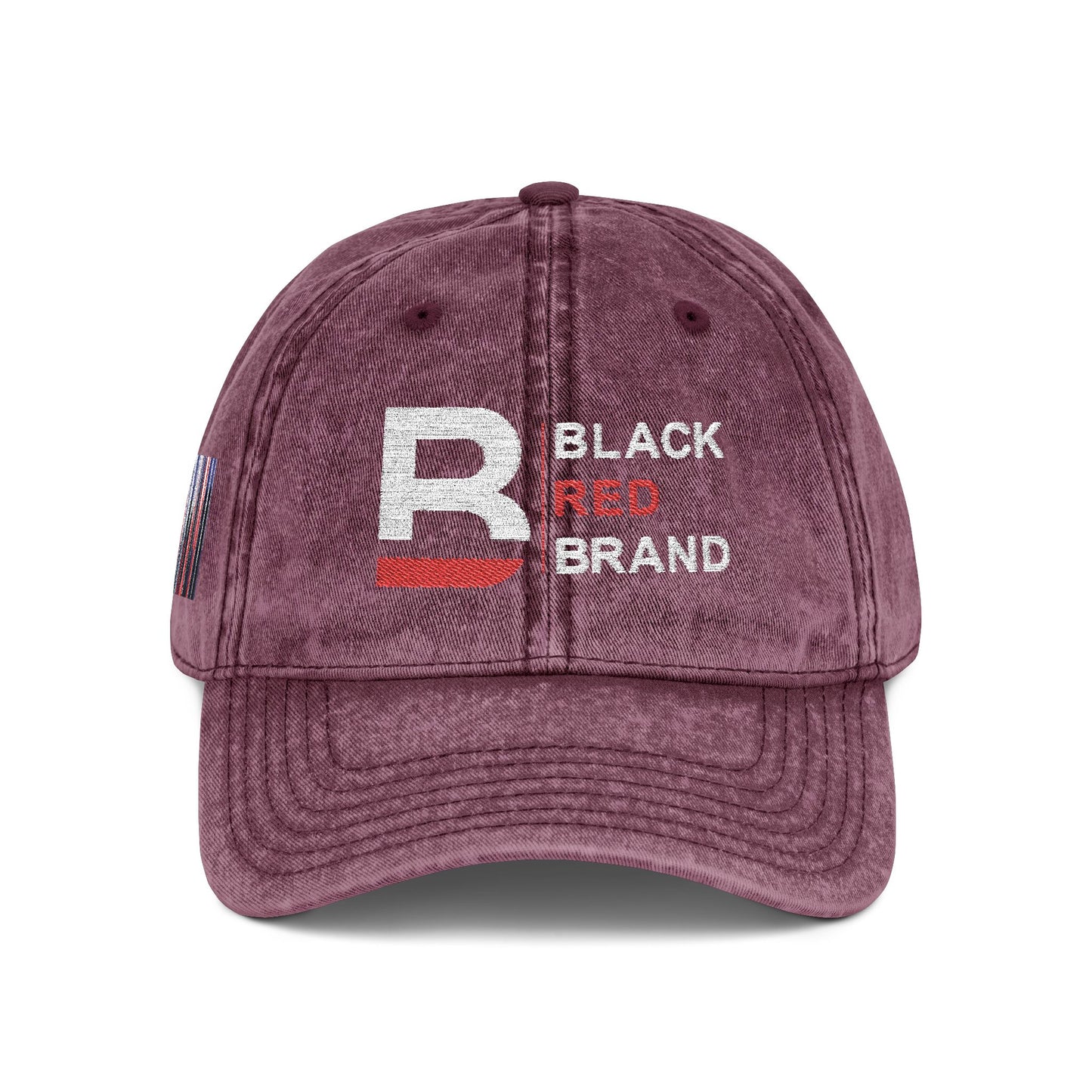 Vintage Embroidered Cap | Black Red Brand Logo