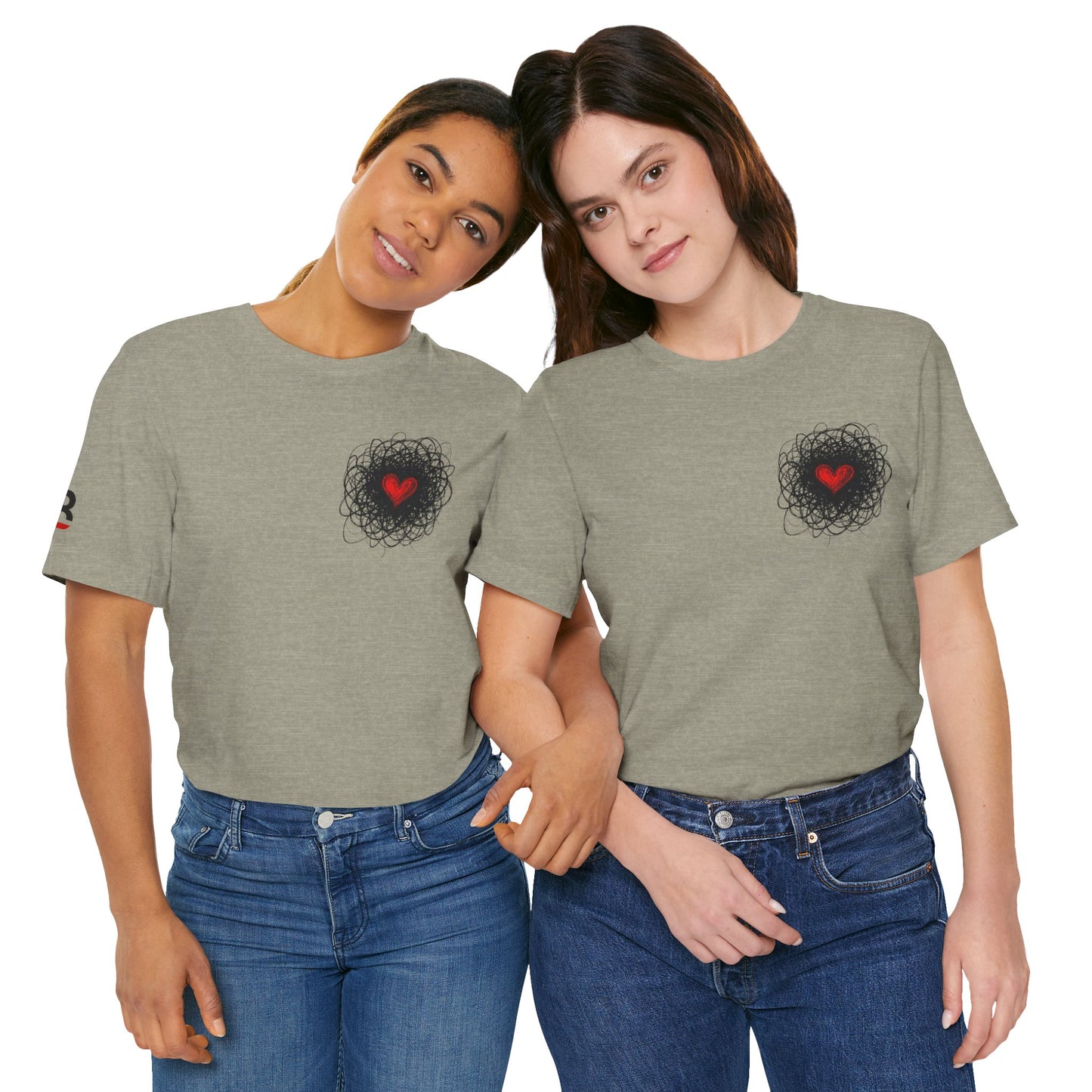 Black Red Doodle Heart