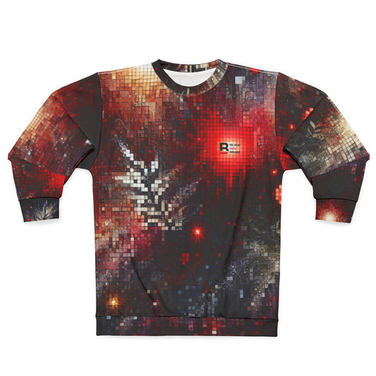 Black Red Pixels | Digital Bloom Sweatshirt