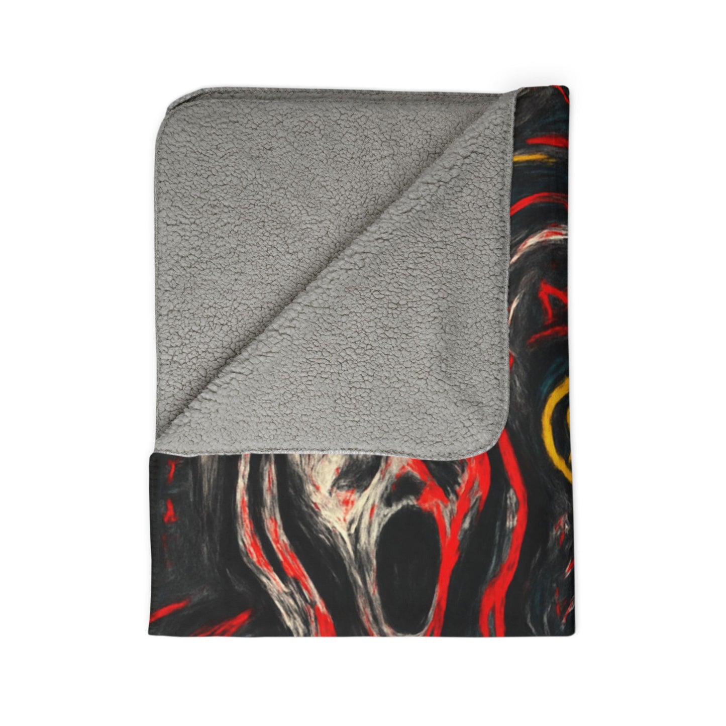 Black Red Scream - Fleece Sherpa Blanket