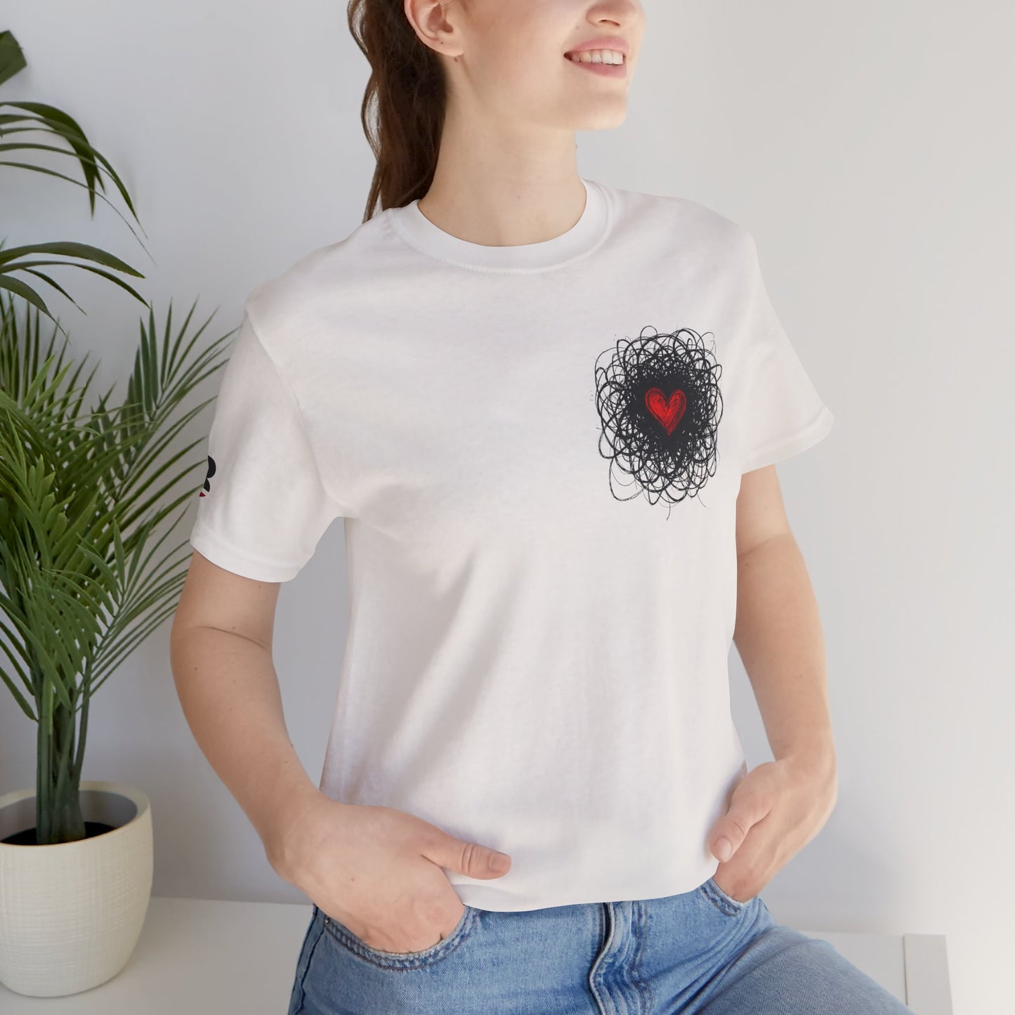 Black Red Doodle Heart