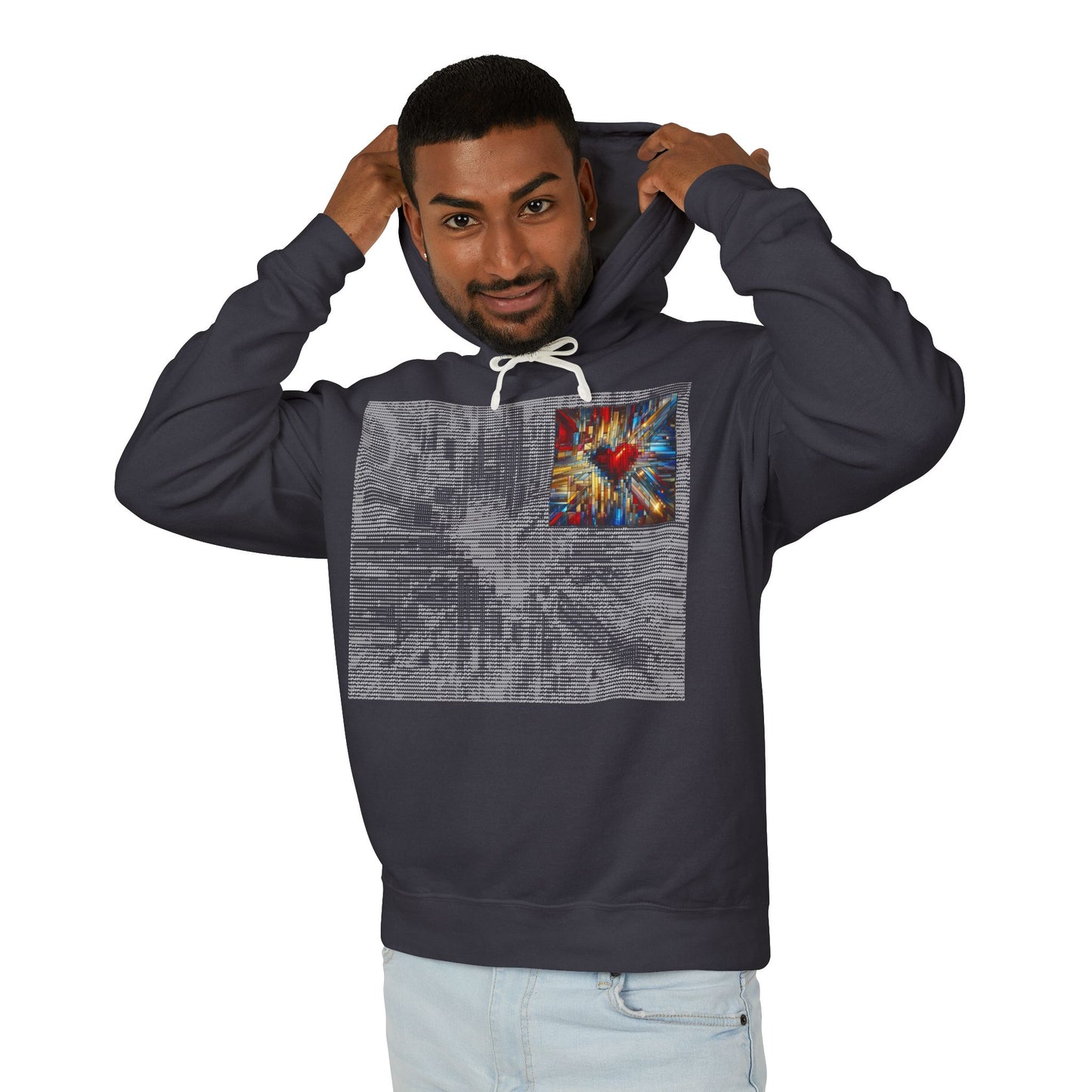 ASCII Mosaic Heart | Digital Love Hoodie