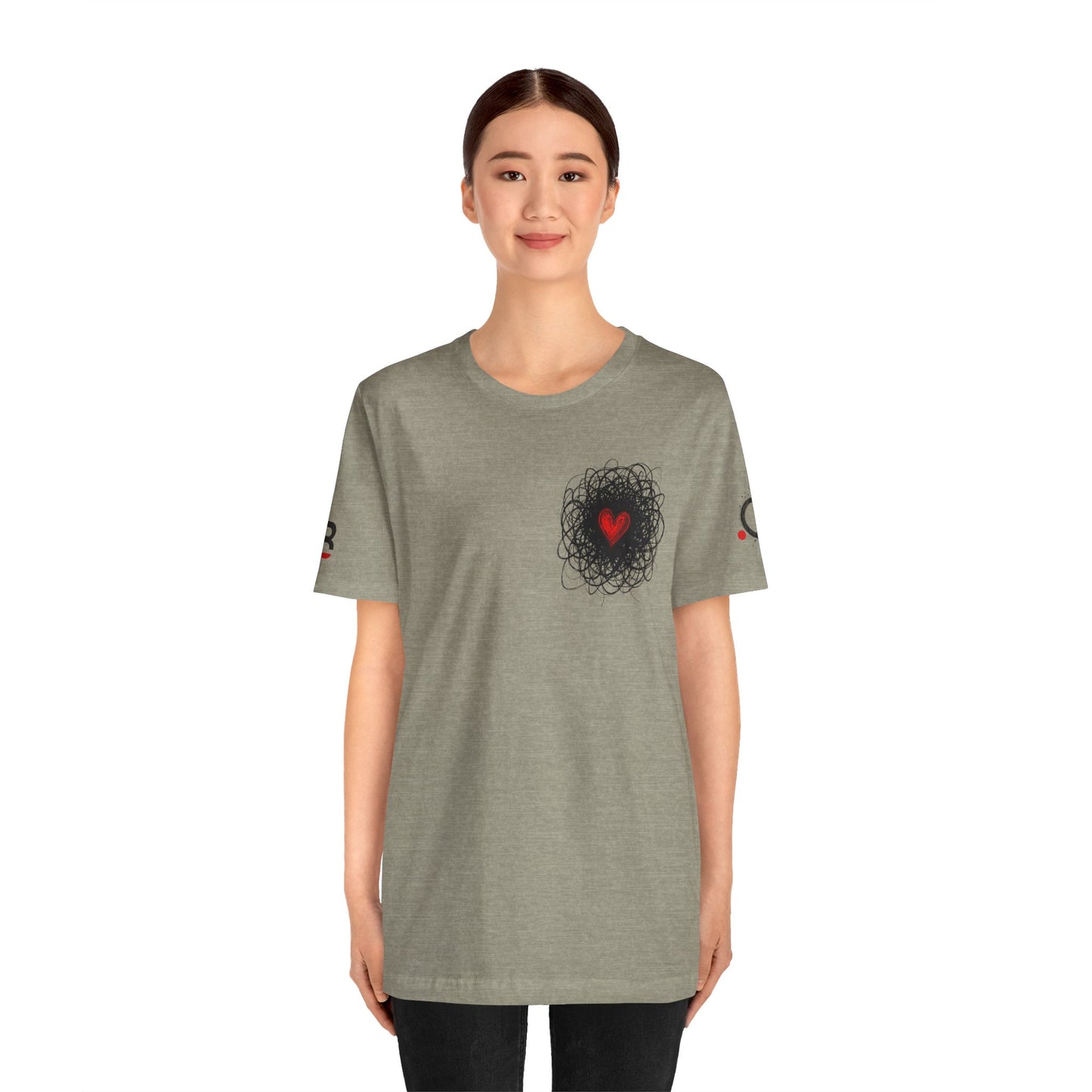 Black Red Doodle Heart