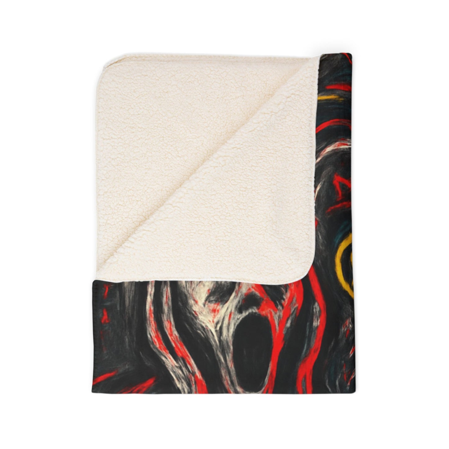 Black Red Scream - Fleece Sherpa Blanket