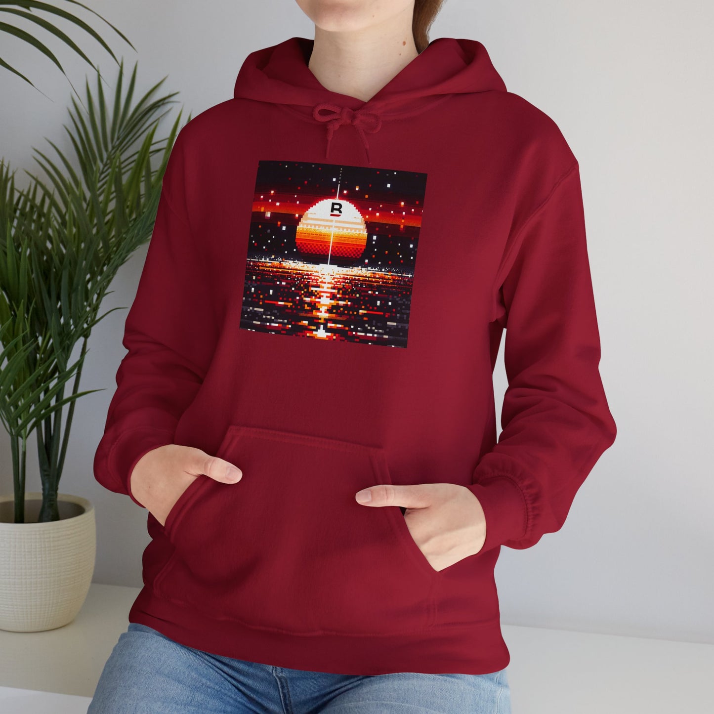Black Red Sun | Pixelated Sunrise