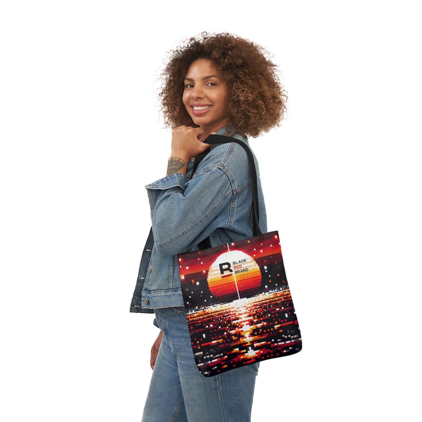 Sunset Vibe Canvas Tote Bag with 5-Color Straps