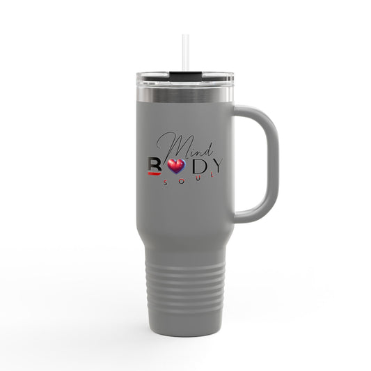 Mind Body Soul Insulated Travel Mug - 40oz Motivational Drinkware for Wellness Enthusiasts