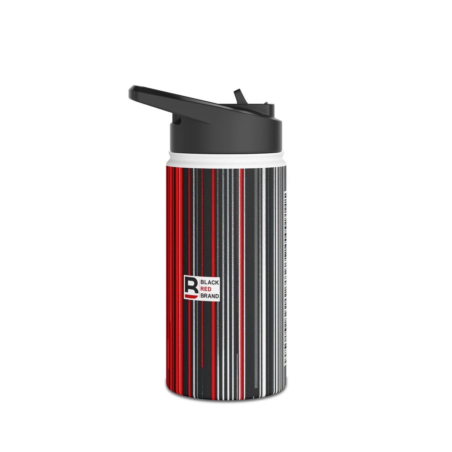 Black Red Barcode | Stylish Stainless Steel Water Bottle