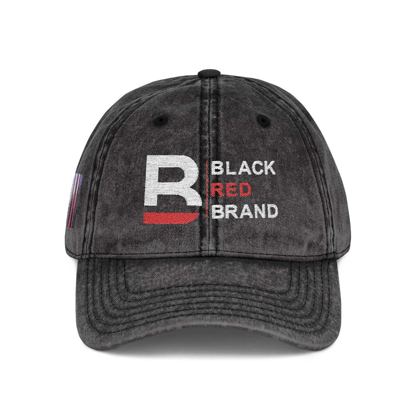Vintage Embroidered Cap | Black Red Brand Logo