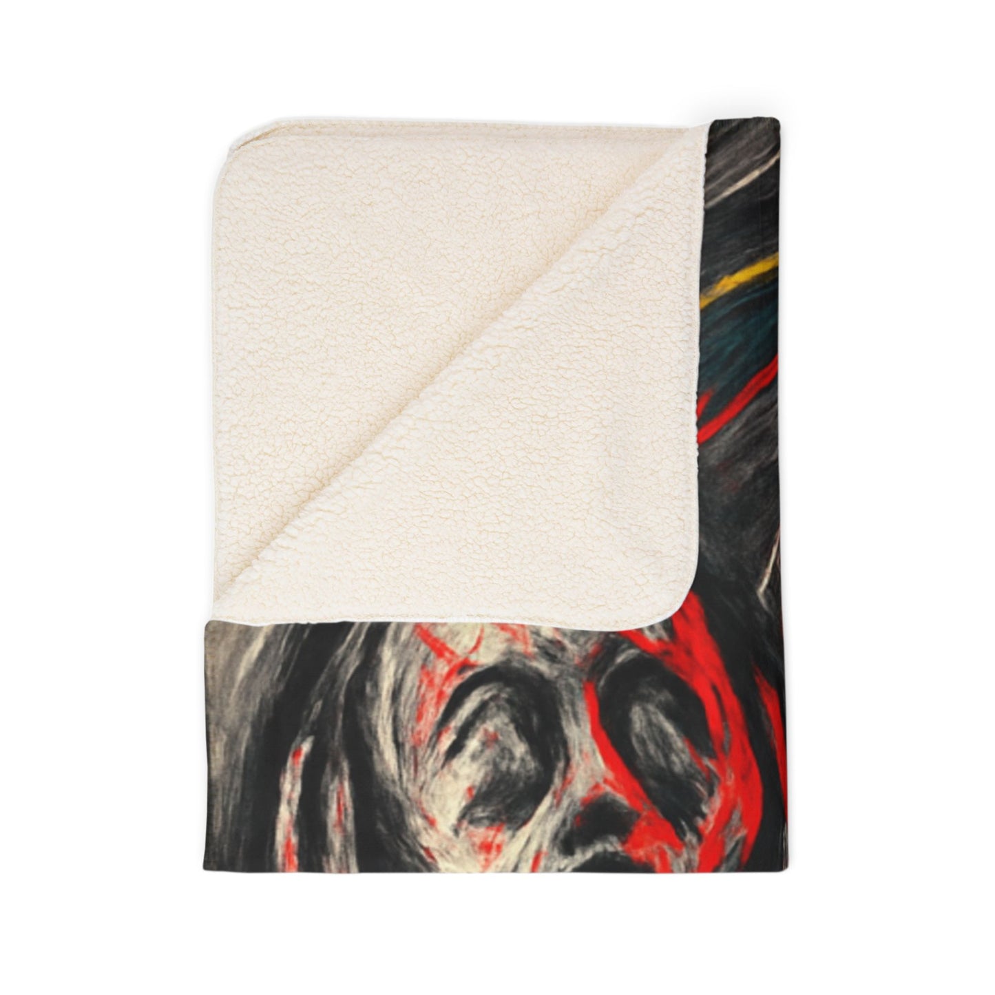 Black Red Scream - Fleece Sherpa Blanket