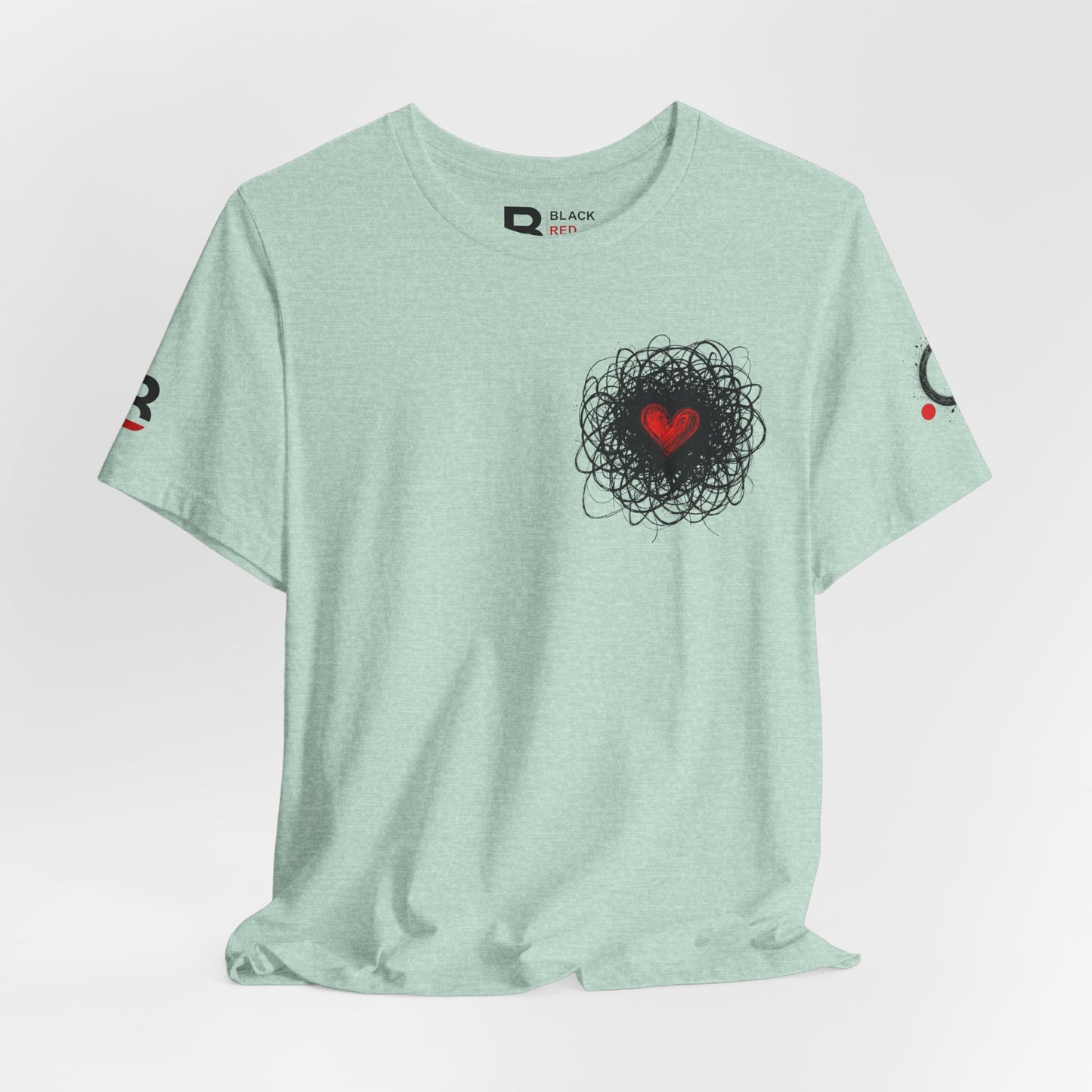 Black Red Doodle Heart