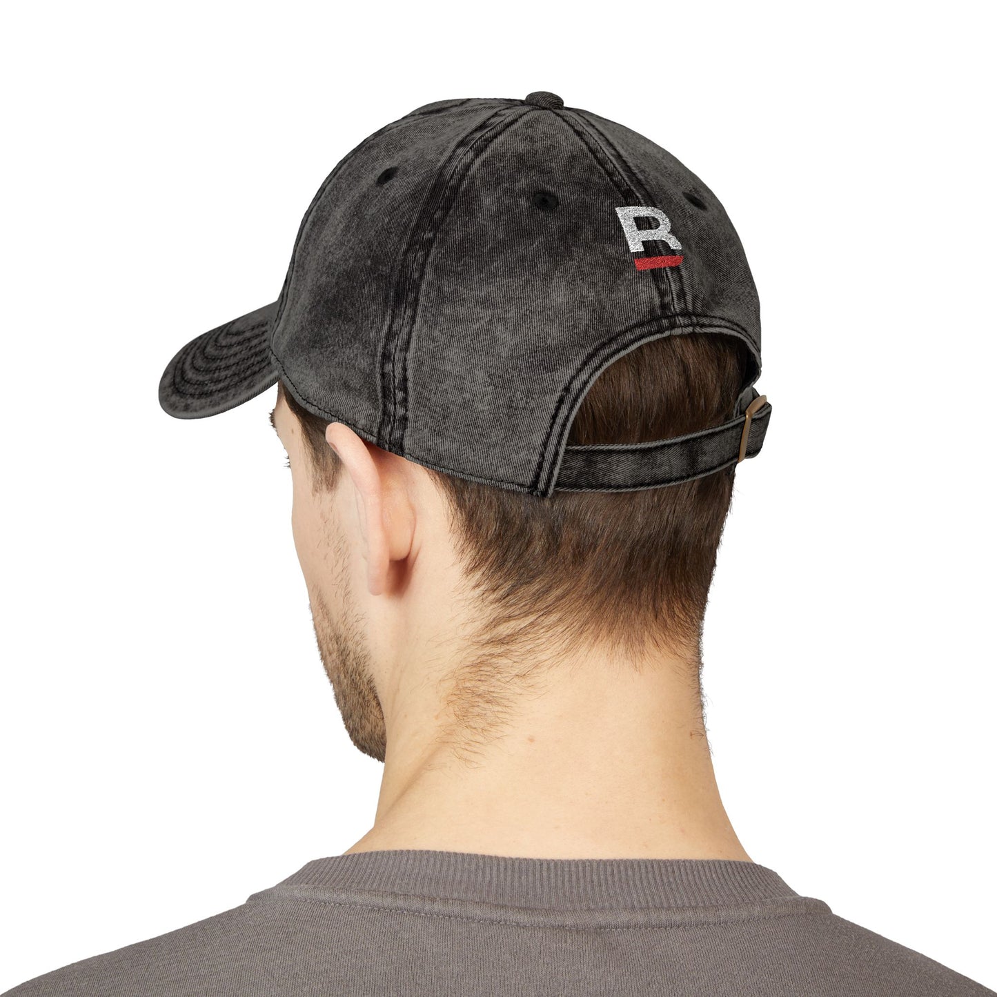 Vintage Embroidered Cap | Black Red Brand Logo