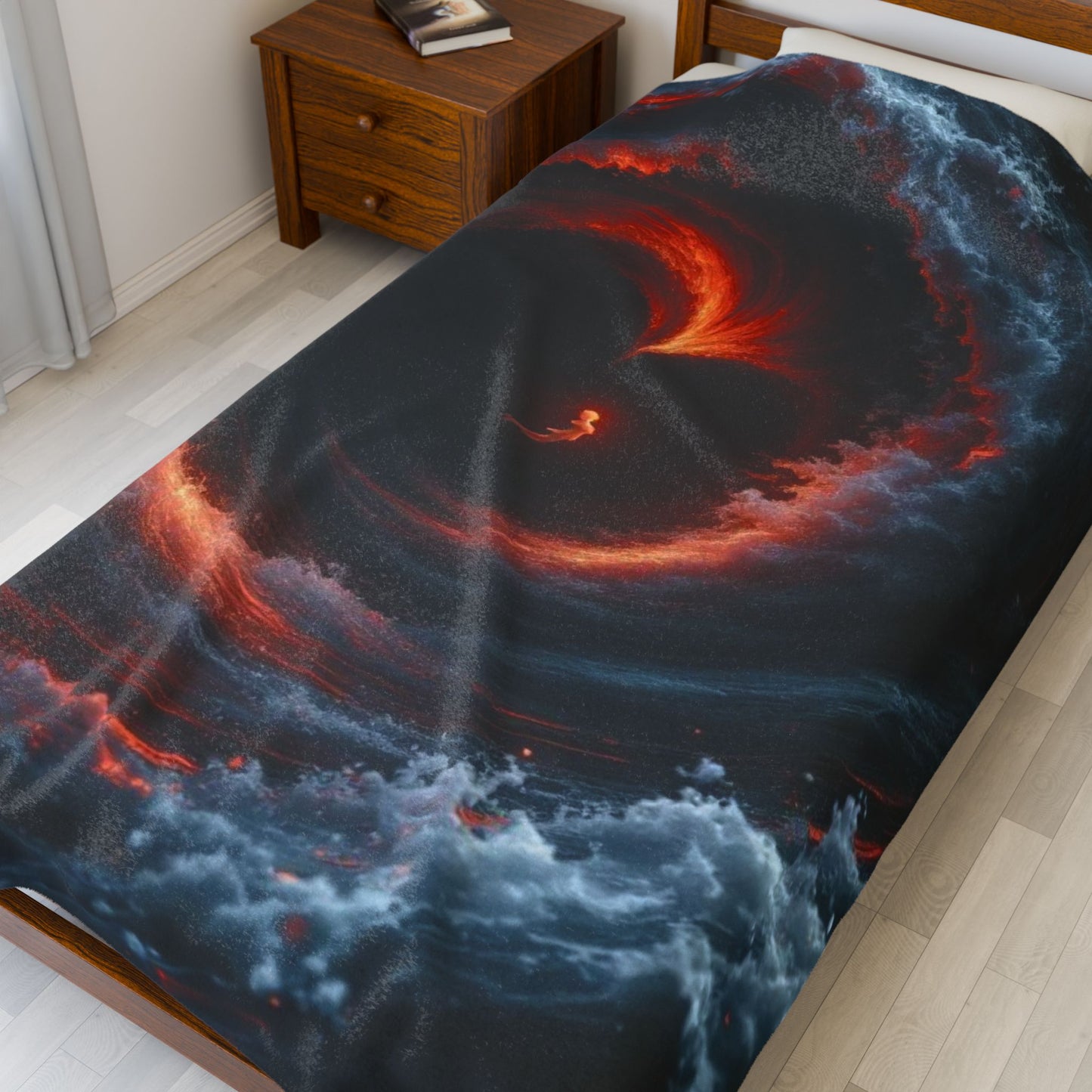 Cosmic Swirl | Heart and Angel Velveteen Plush Blanket