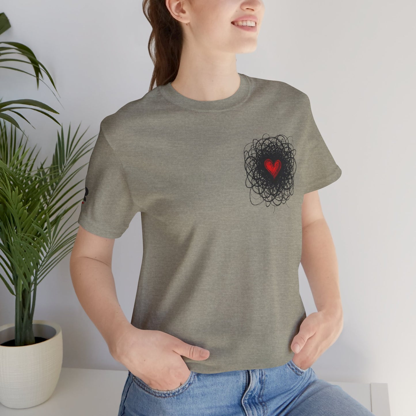 Black Red Doodle Heart