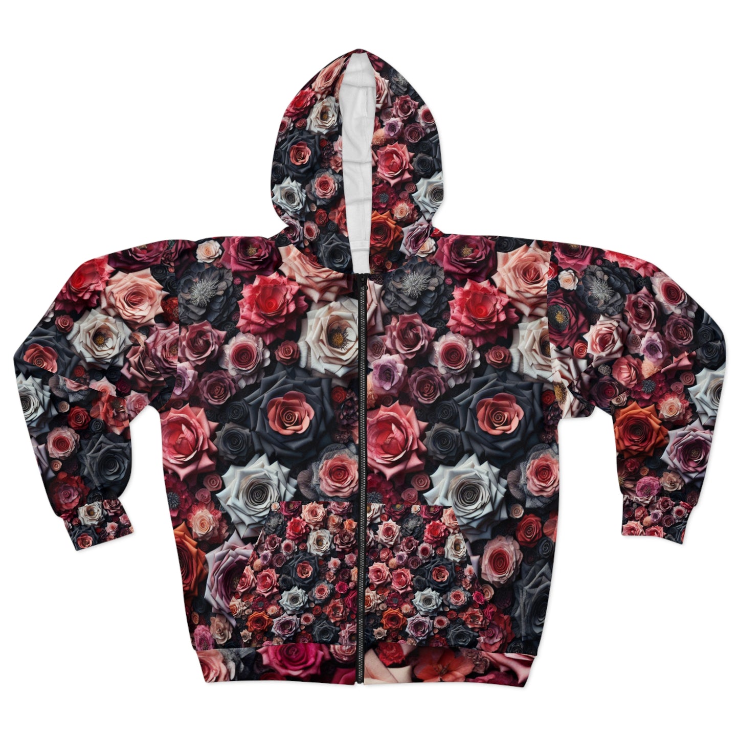 Black Red Flowers | Blooming Essence Hoodie
