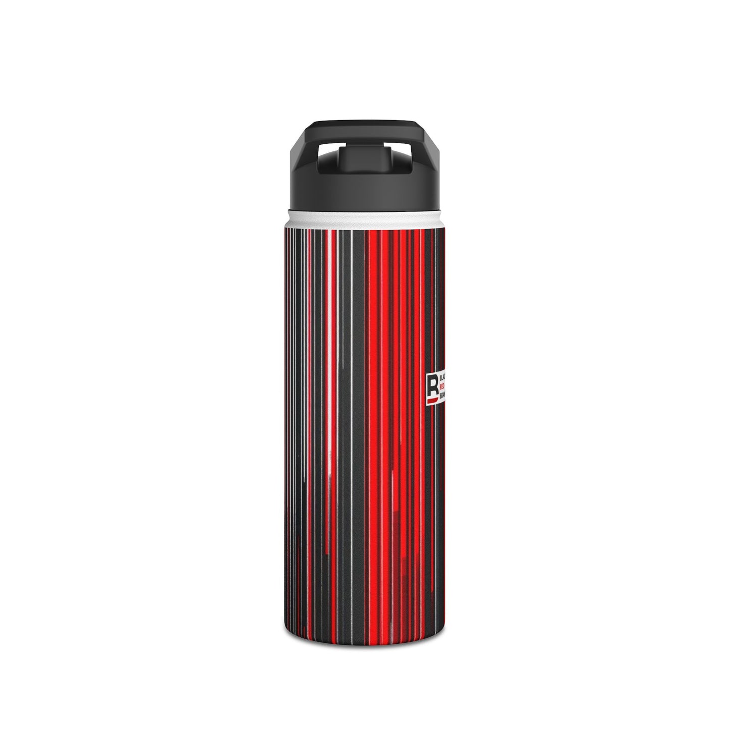 Black Red Barcode | Stylish Stainless Steel Water Bottle