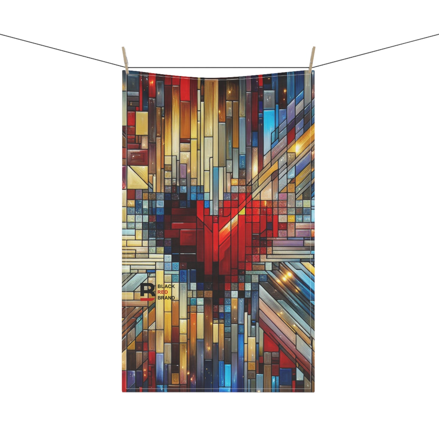 Mosaic Heart Tea Towels - Colorful Cotton Kitchen Accessories
