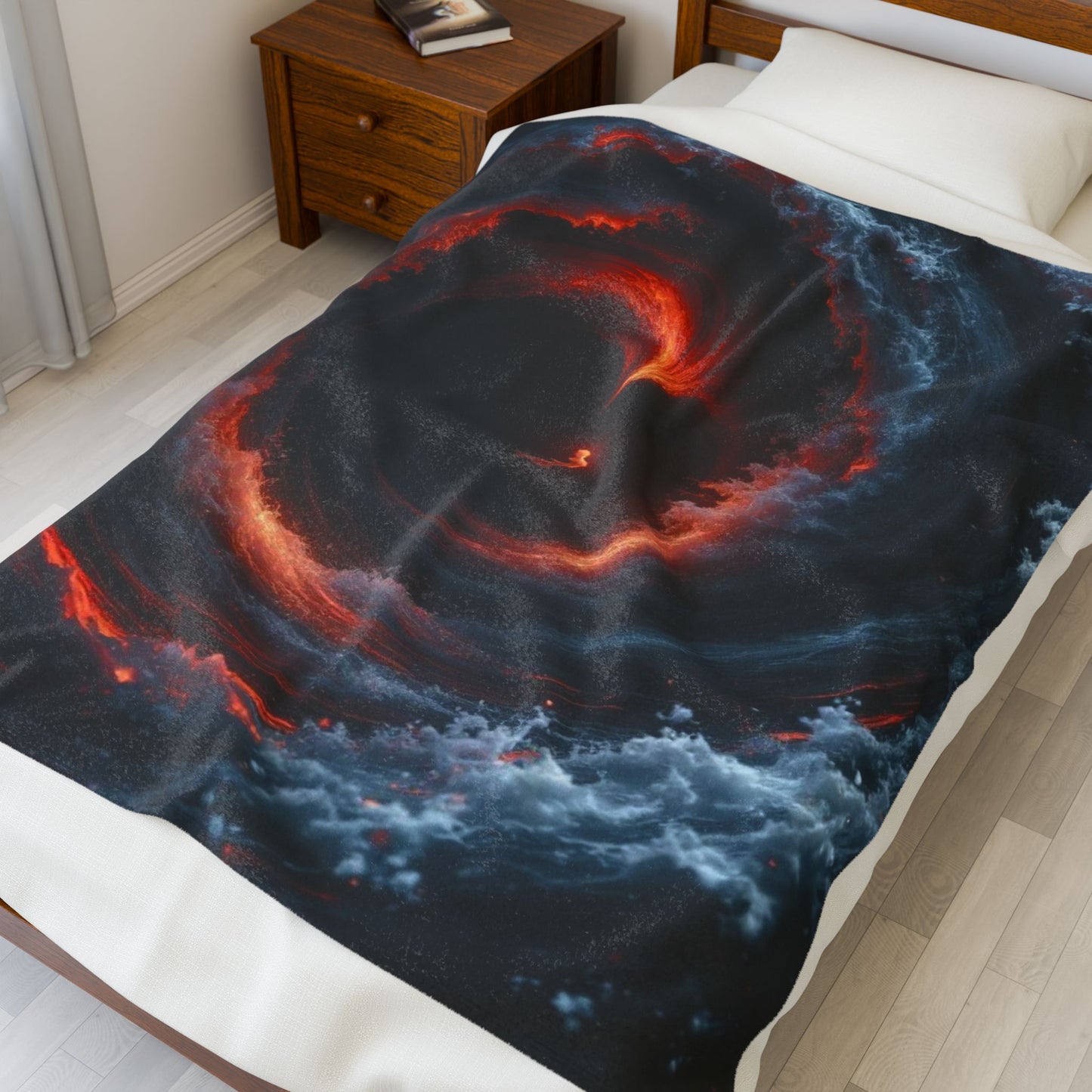 Cosmic Swirl | Heart and Angel Velveteen Plush Blanket
