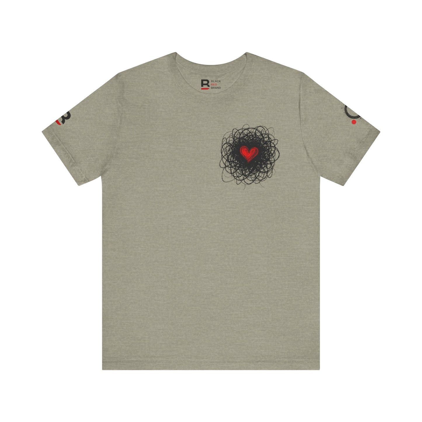 Black Red Doodle Heart