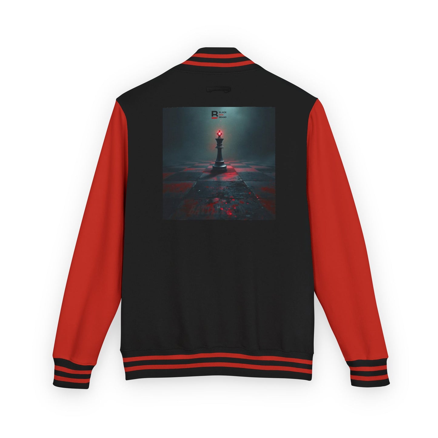 LONE KING Unisex Heavyweight Letterman Jacket - Bold Graphic Chess Design