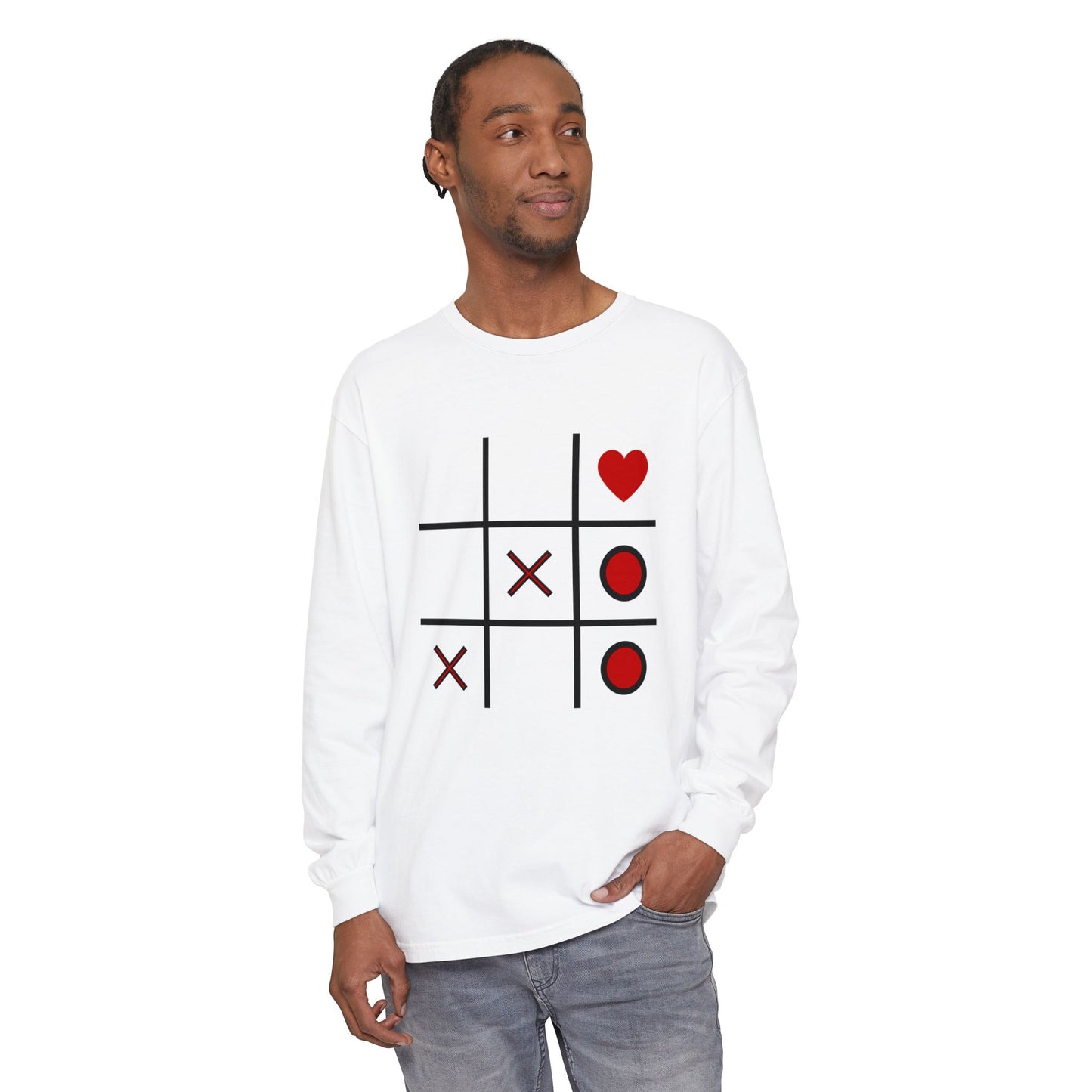 Heart Tic-Tac-Toe Long Sleeve T-Shirt