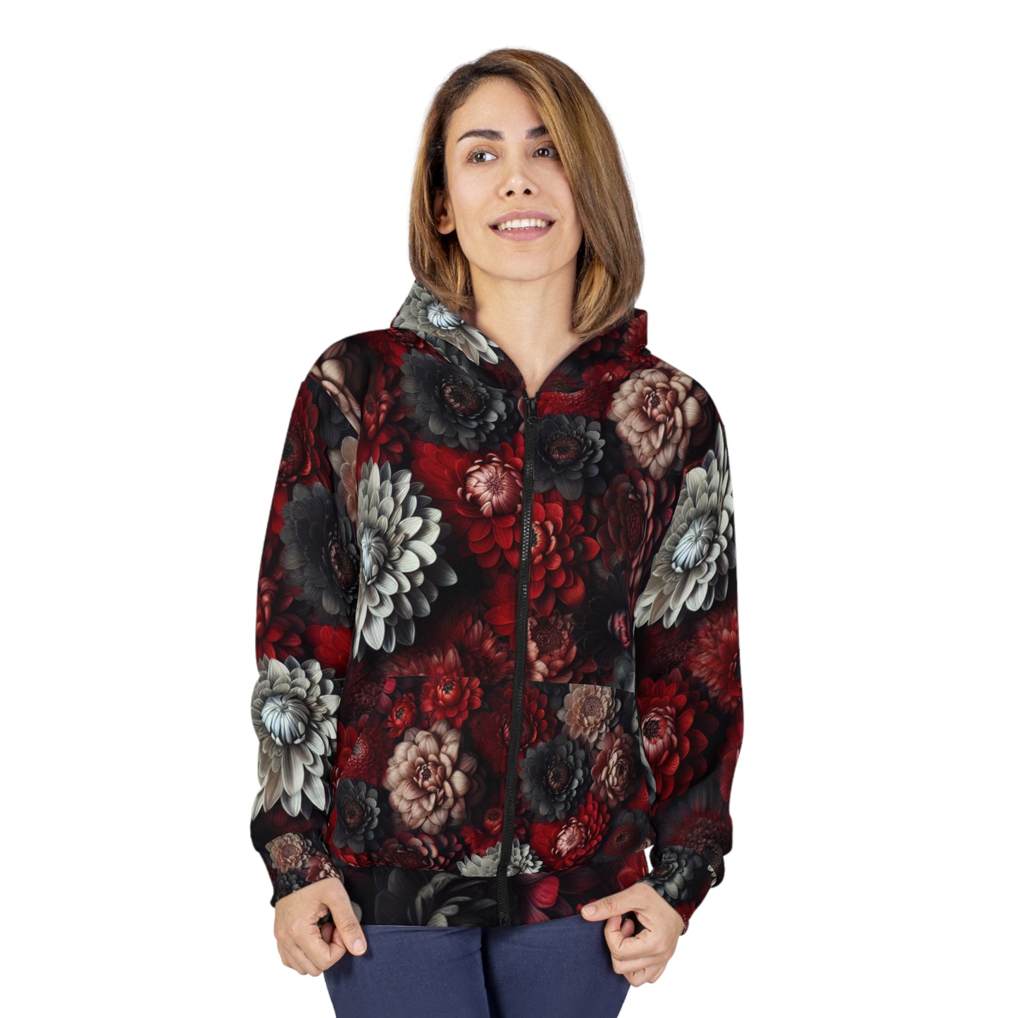 Black Red Flowers | Floral Blaze Hoodie