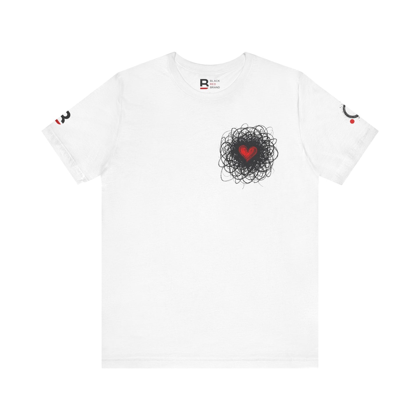 Black Red Doodle Heart