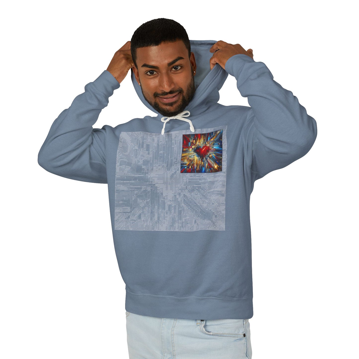 ASCII Mosaic Heart | Digital Love Hoodie