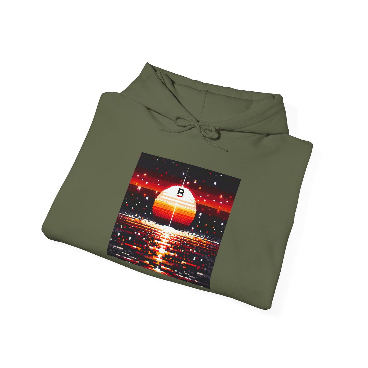 Black Red Sun | Pixelated Sunrise