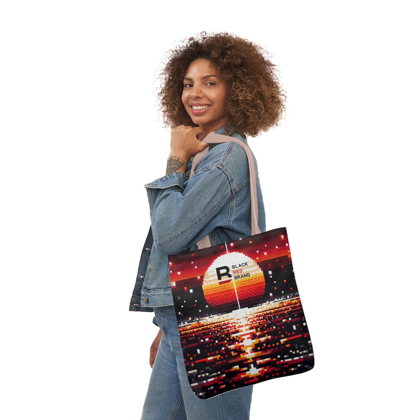 Sunset Vibe Canvas Tote Bag with 5-Color Straps