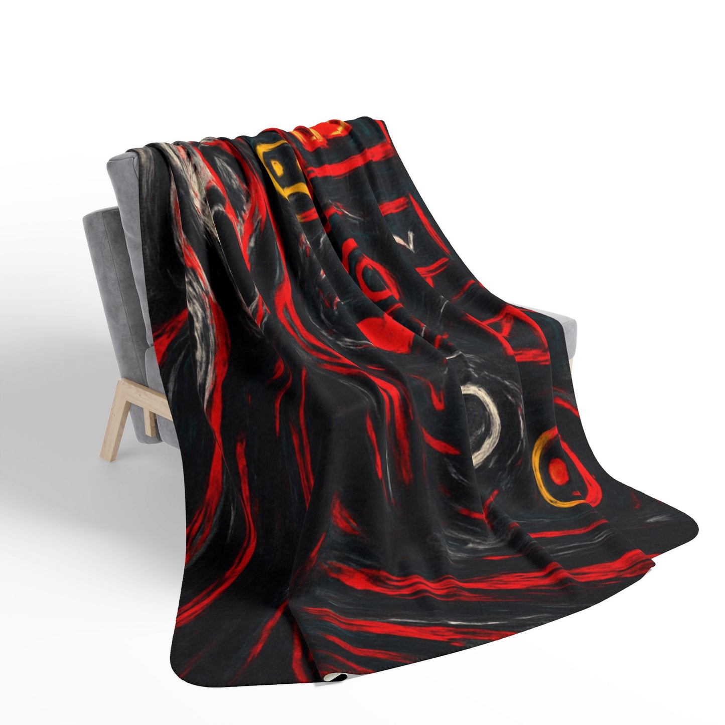 Black Red Scream - Fleece Sherpa Blanket