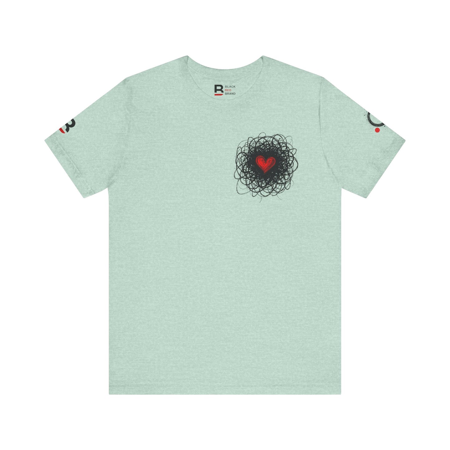 Black Red Doodle Heart