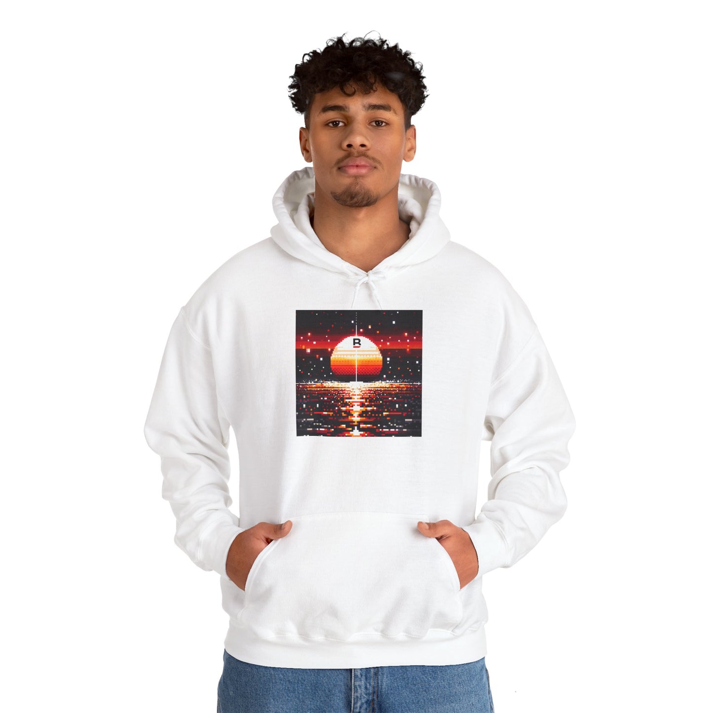 Black Red Sun | Pixelated Sunrise