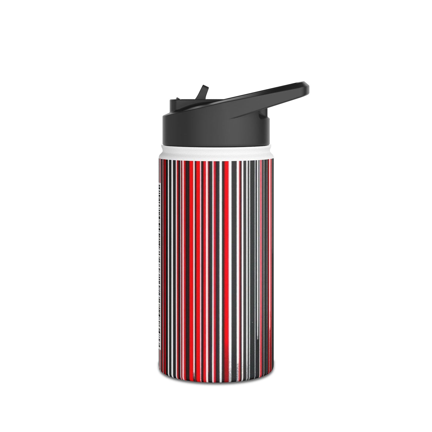 Black Red Barcode | Stylish Stainless Steel Water Bottle