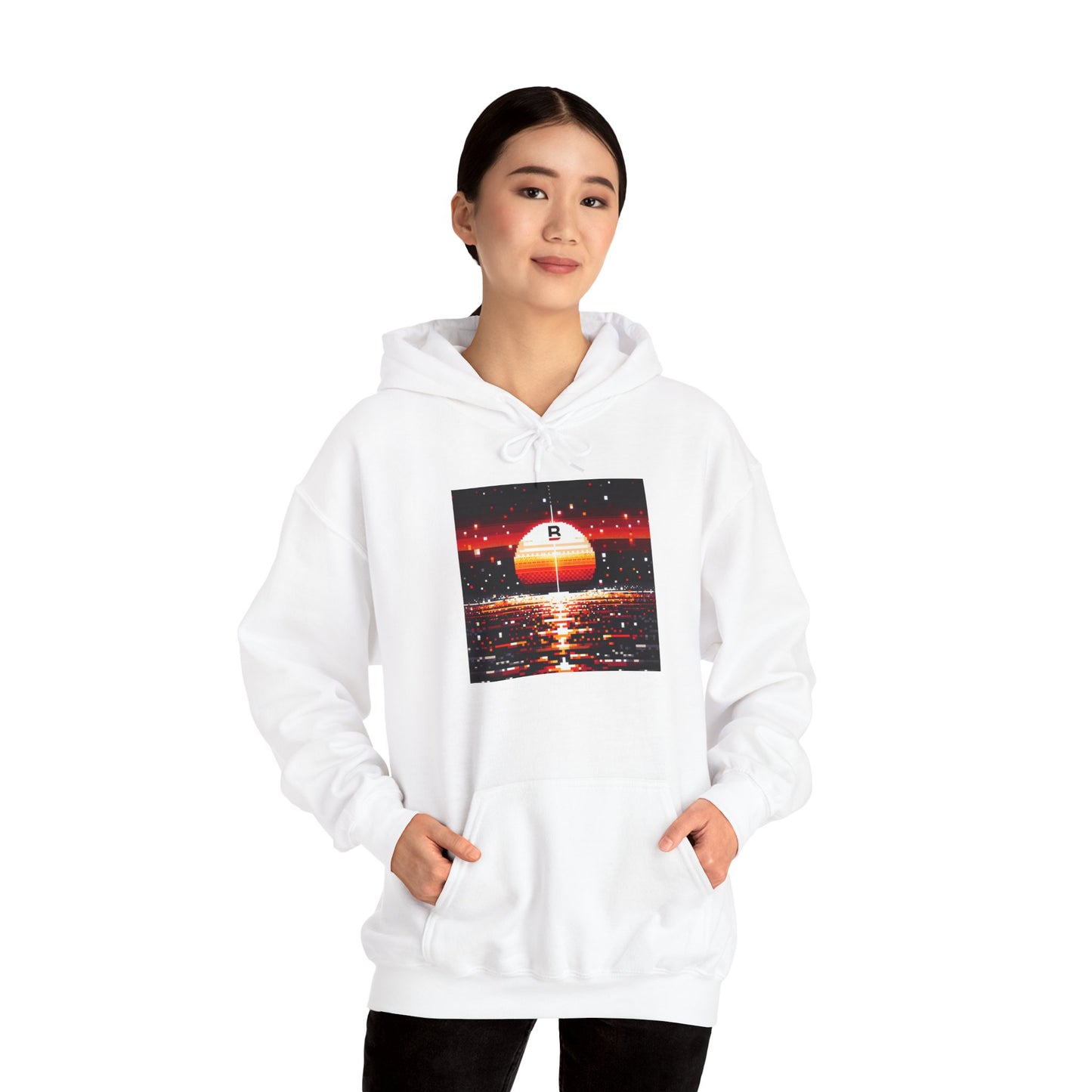 Black Red Sun | Pixelated Sunrise
