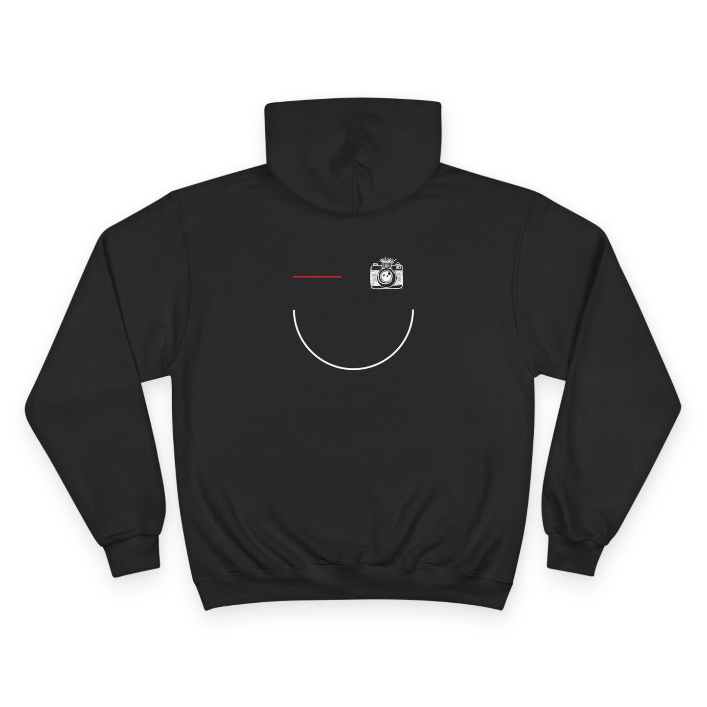 Champion Hoodie with Smile Graphic, Cozy Streetwear