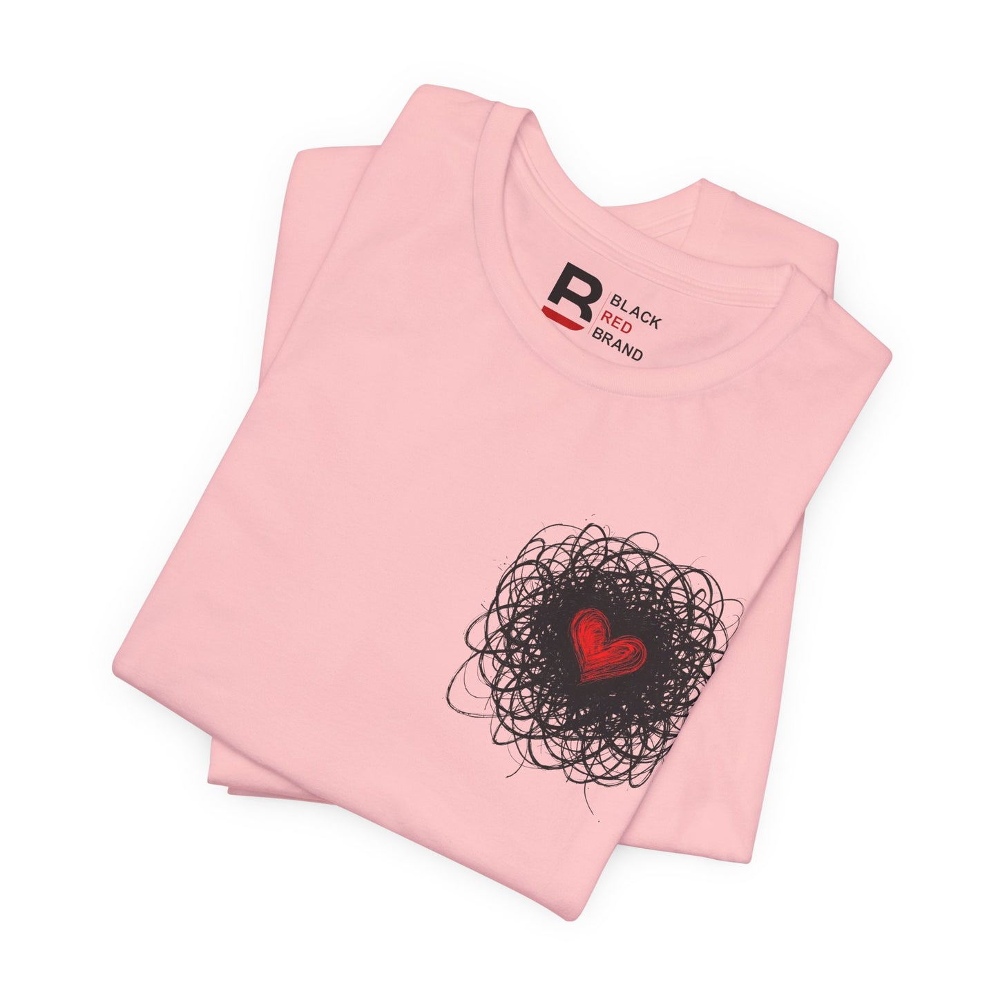 Black Red Doodle Heart