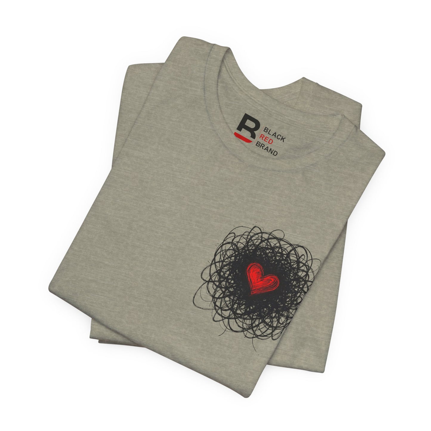 Black Red Doodle Heart