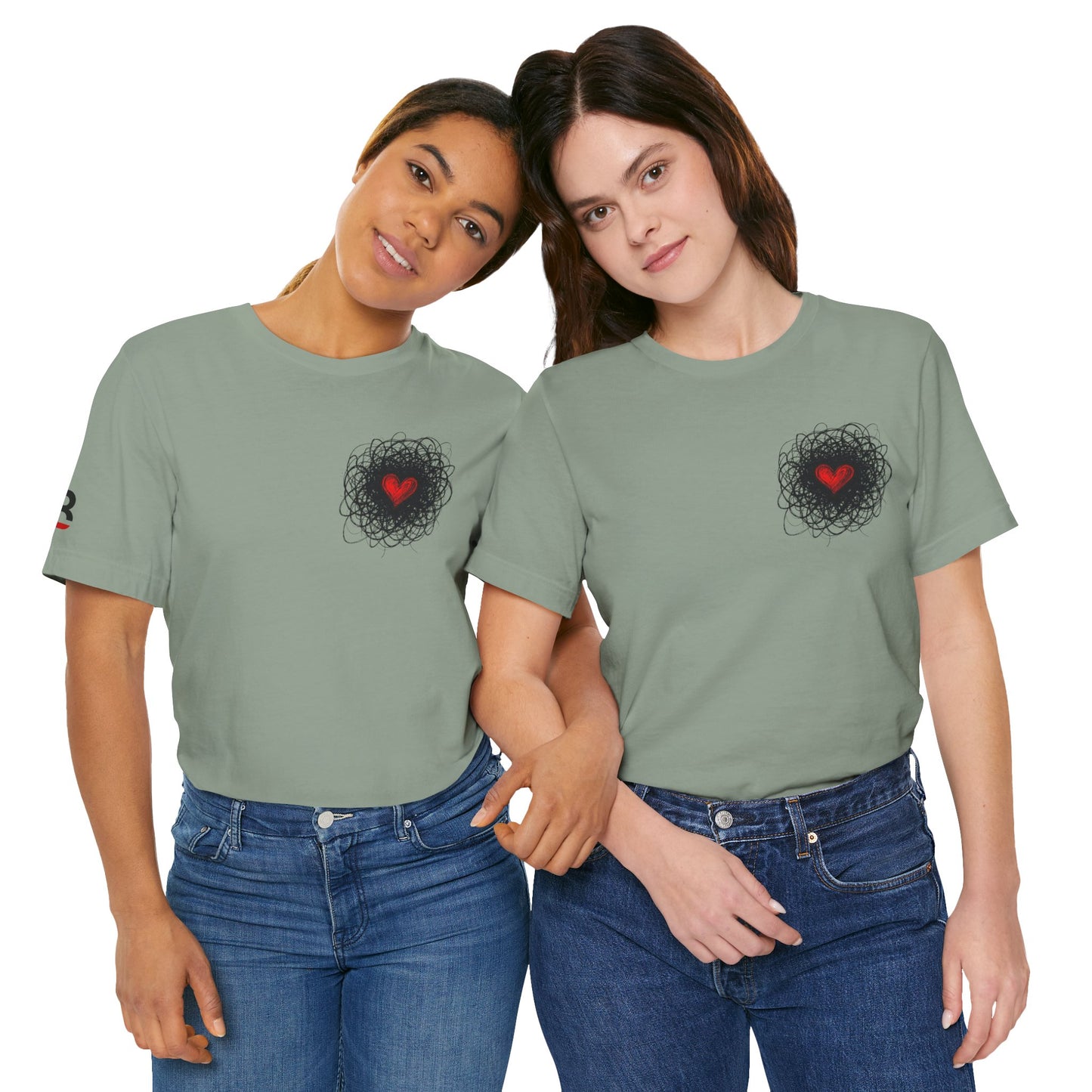 Black Red Doodle Heart