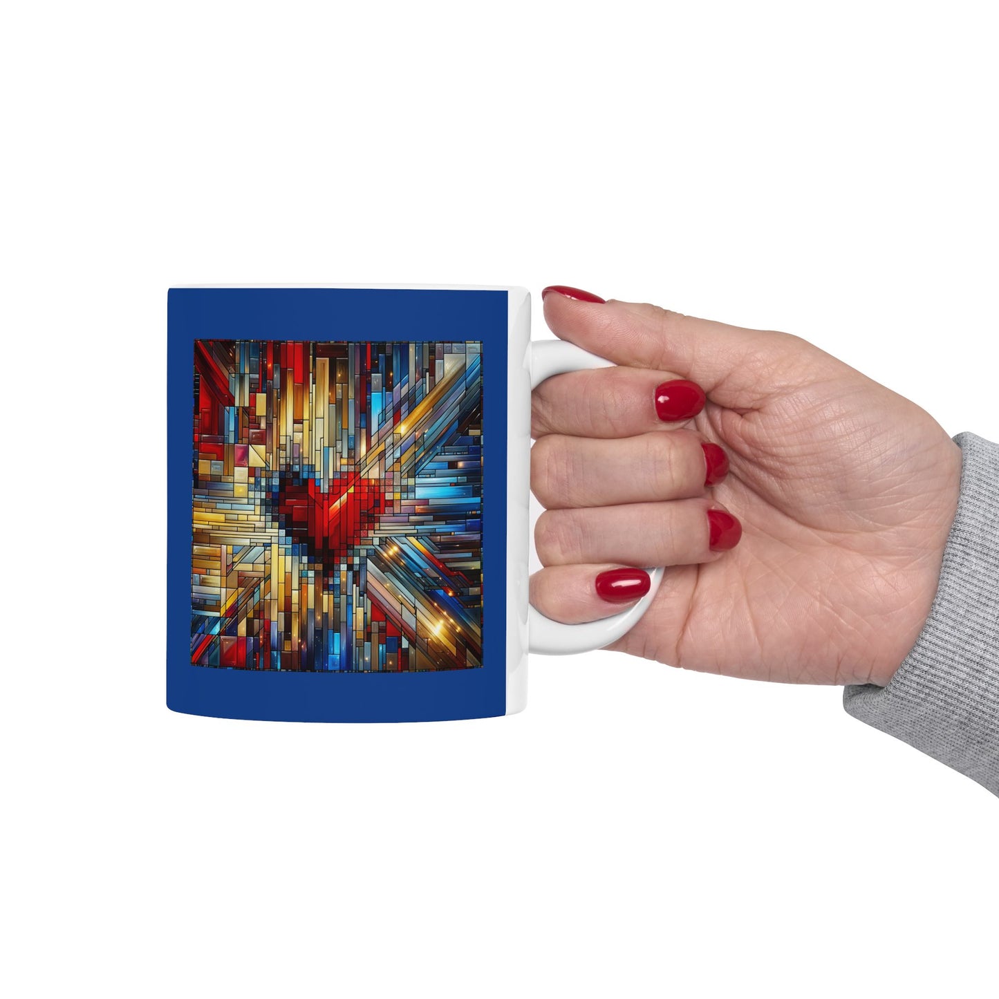 Mosaic Heart (Love and Logic) | Coder’s Coffee Mug Blue