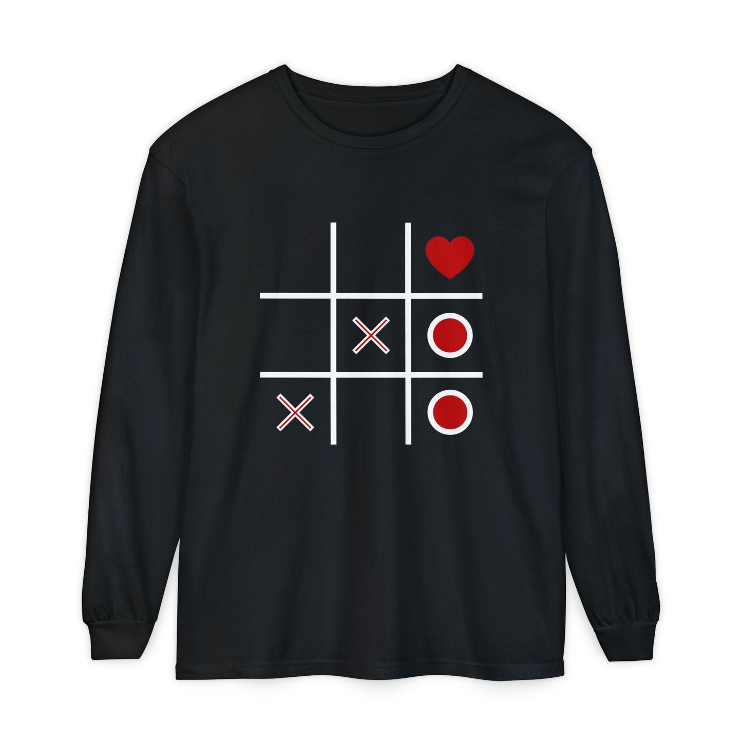 Heart Tic-Tac-Toe Long Sleeve T-Shirt