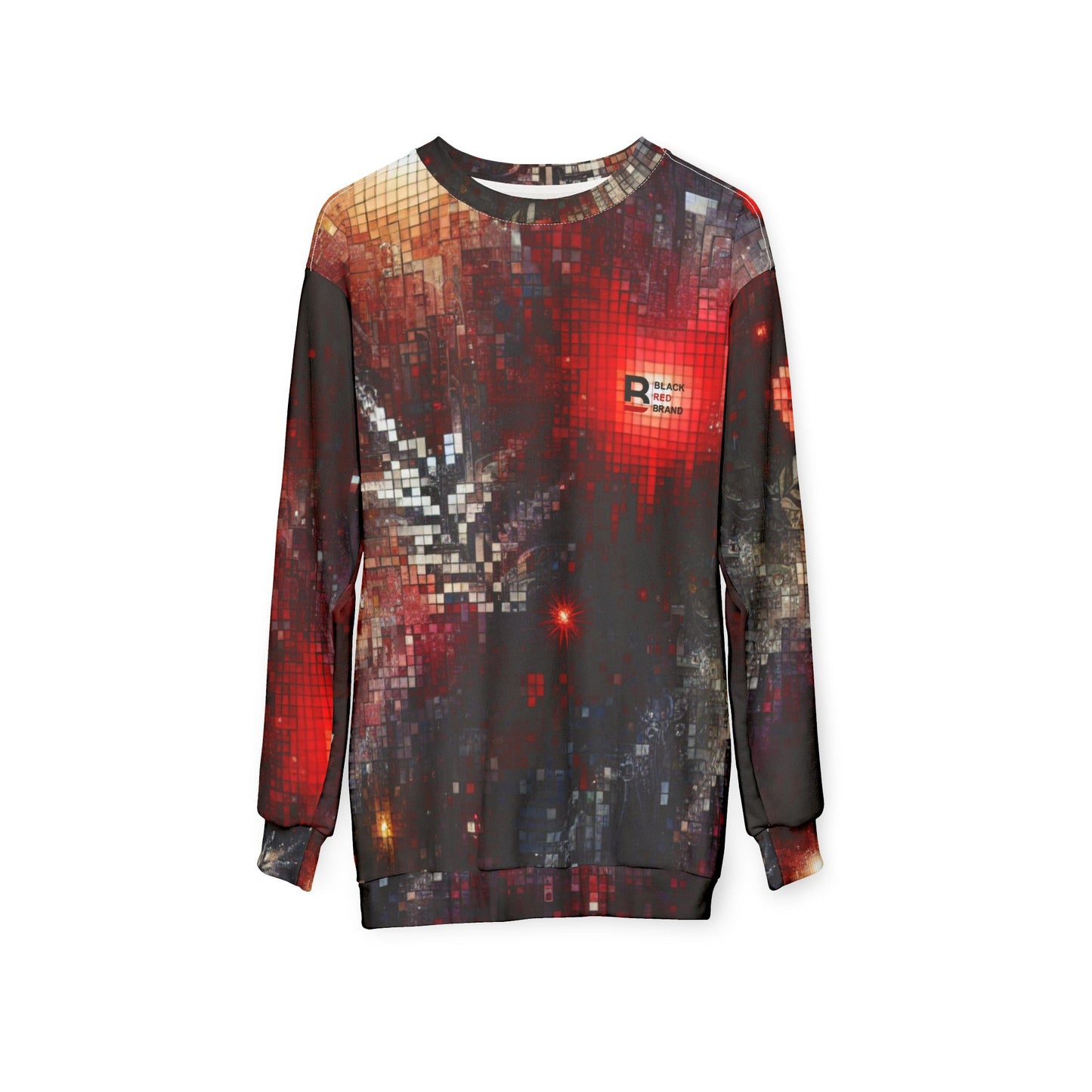 Black Red Pixels | Digital Bloom Sweatshirt
