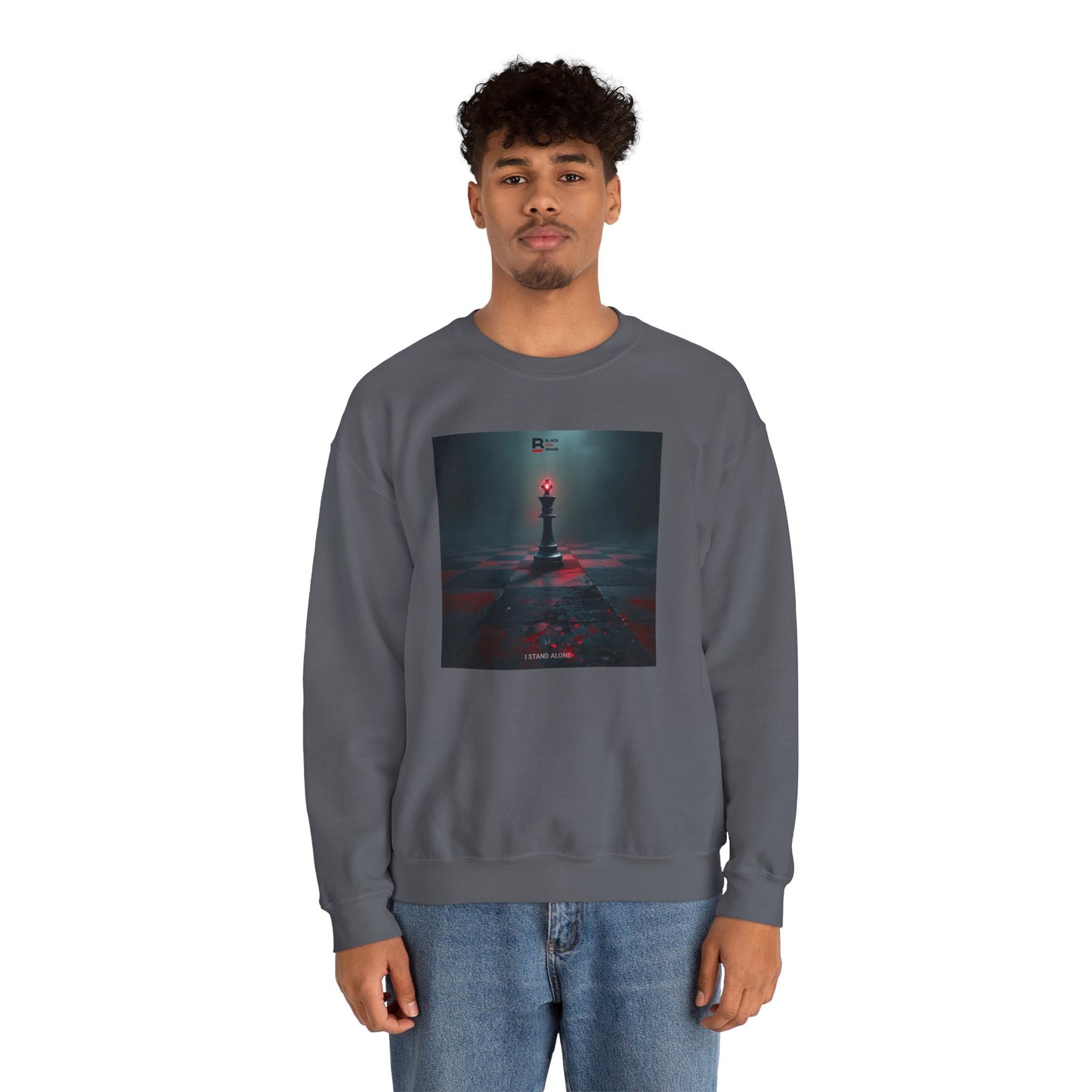 Black Red Lone King | Last Stand Crewneck Sweatshirt