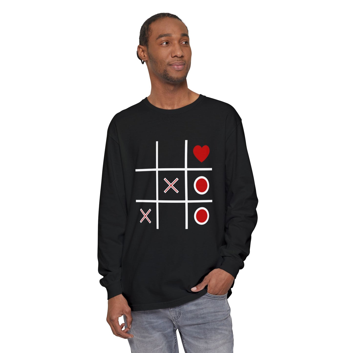 Heart Tic-Tac-Toe Long Sleeve T-Shirt