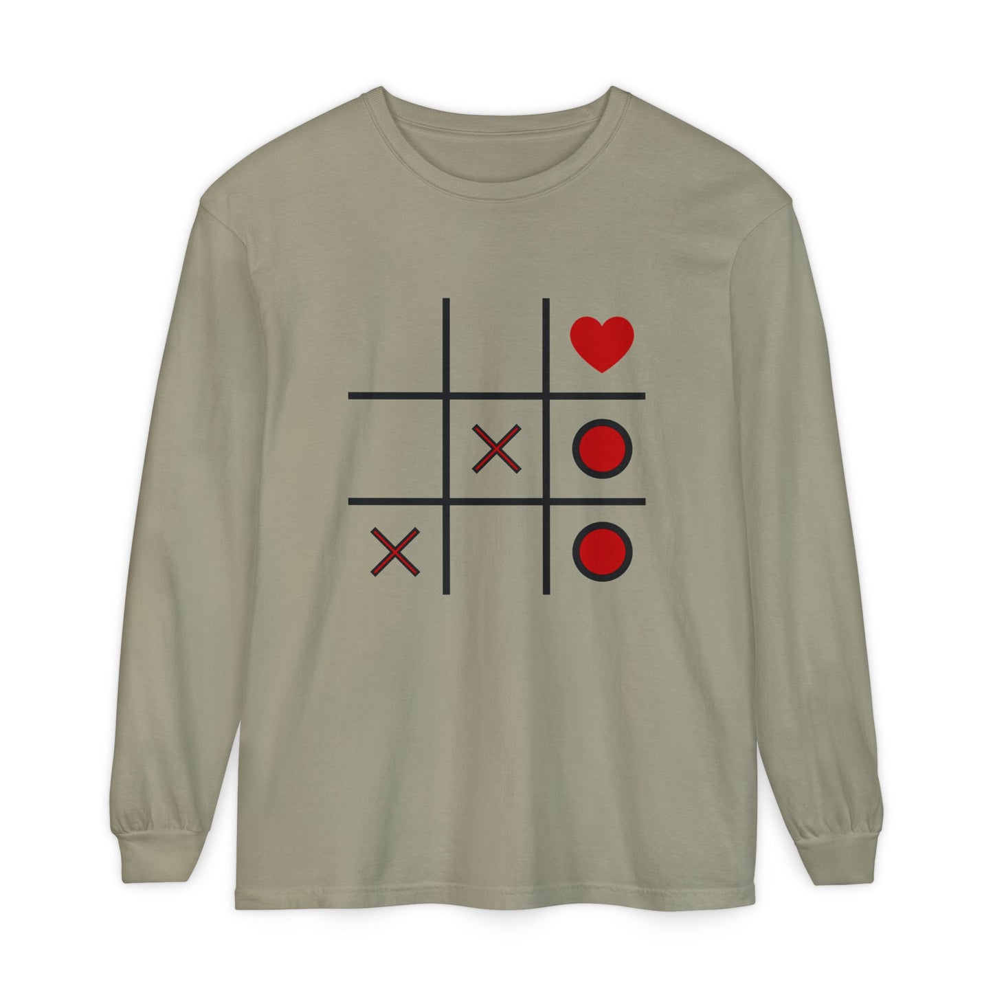 Heart Tic-Tac-Toe Long Sleeve T-Shirt