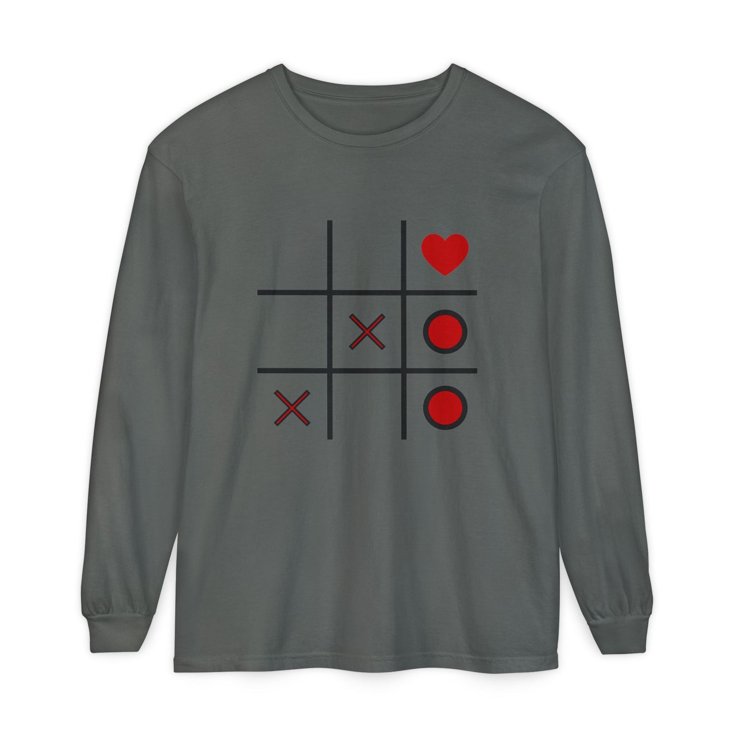 Heart Tic-Tac-Toe Long Sleeve T-Shirt