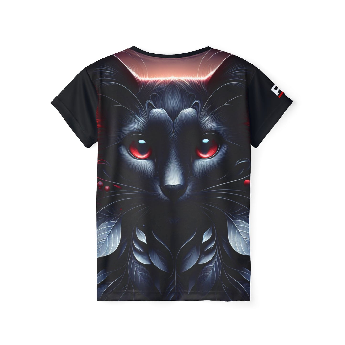Black Red Cat Woman | Sports Jersey - Cool Athletic Tee for Cat Lovers