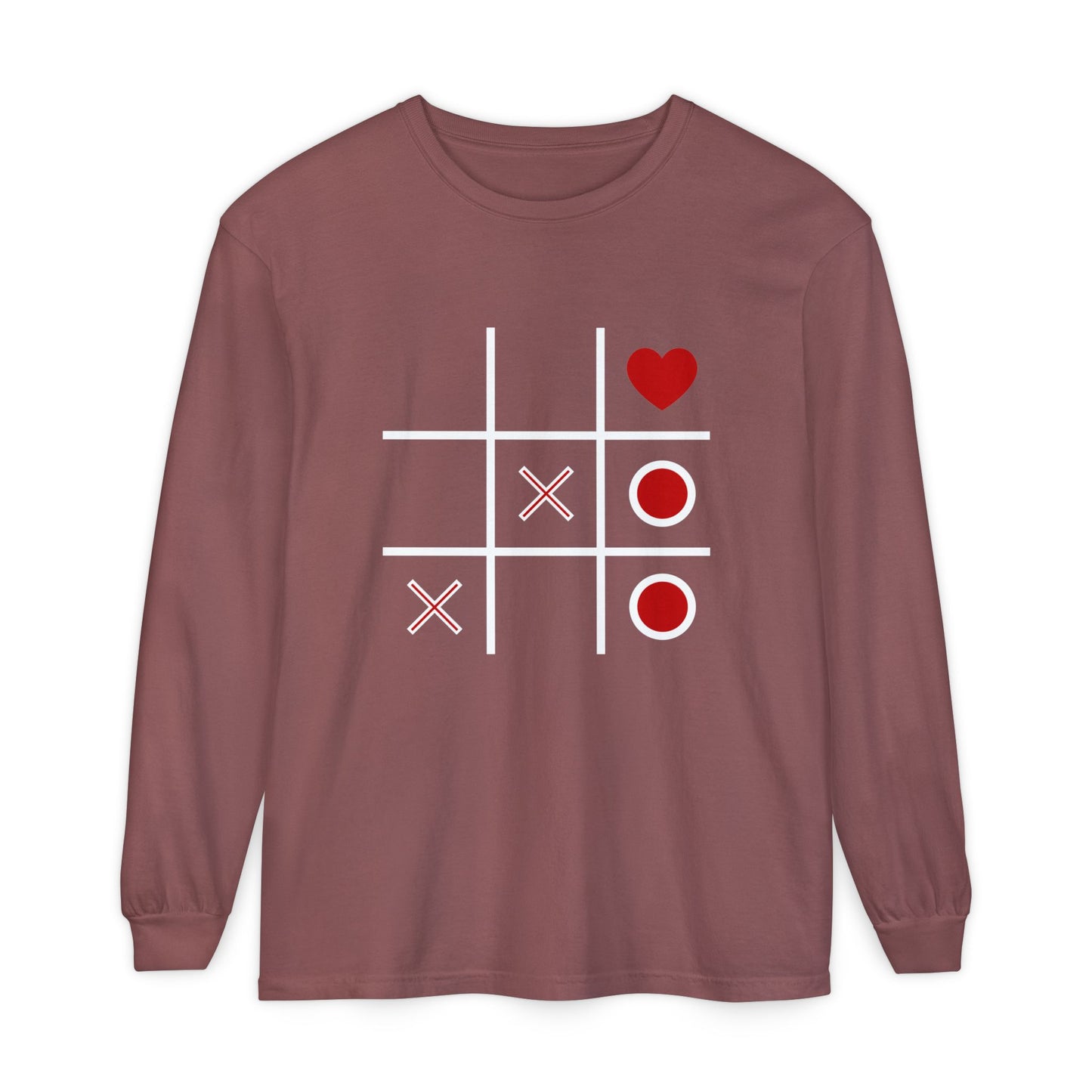 Heart Tic-Tac-Toe Long Sleeve T-Shirt